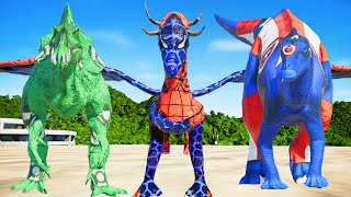 Jurassic World Evolution🌍SpiderMan DragonMuttaburraDracodentit Dinosaurs Fight [upl. by Ahsinrev]