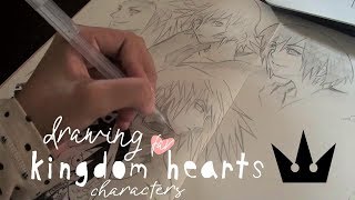 Drawing my fav characters from Kingdom Hearts [upl. by Adnilemreh]