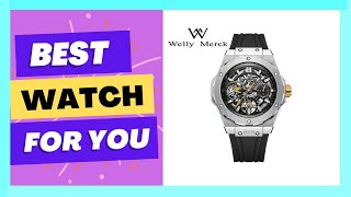 Welly Merck Original Mens Automatic Mechanical Skeleton Watch [upl. by Annayrb]