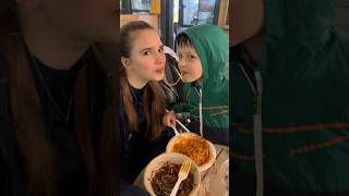 Karolina Protsenko likes spaghetti ❤️ love family eating restaurant fun cute girl happy [upl. by Atram269]