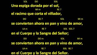 CANTOS PARA MISA  UNA ESPIGA DORADA POR EL SOL  COMUNION  ACORDES Y LETRA [upl. by Kleper]