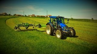 Drone Fauche des ray grass 2017  Valtra n103  Krone easy cut 3201 CV [upl. by Airehs]