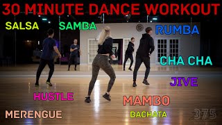 Easy To Follow 30 Minute Dance Workout View From The Back Salsa Bachata Merengue Mambo And More [upl. by Kcirrez]