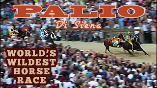 Fan View The World Famous Palio Race in Siena Tuscany Italia [upl. by Neirad]