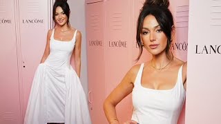 quotMichelle Keegan Stuns in Plunging White Dress at Lancôme Eventquot [upl. by Kreiner250]