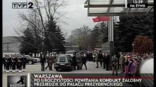 4  CEREMONIA POWITANIA NA OKECIU TRUMNY Z CIALEM PREZYDENTA LECHA KACZYNSKIEGOdivx [upl. by Weingarten]