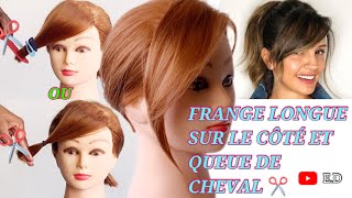 Comment couper et coiffer une frange latéraleHow to cut amp style side bangflequillobangsFrange [upl. by Bouton]