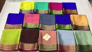 Exclusive pure crepe mysore silk sarees💕Silk mark certified💕Thickness  120GSm💕Price  9650😍 [upl. by Nomolos]