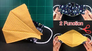 2 Function 🔥🔥 3D Face maskFace mask sewing Tutorial [upl. by Akoek328]