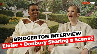 Bridgerton Season 3  ELOISE amp LADY DANBURY Sharing a Scene  Claudia Jessie Adjoa Andoh Interview [upl. by Annairdna89]