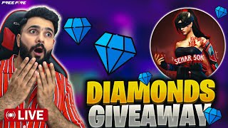 Diamonds Giveaway Stream 😱💎 Rooms For Giveaway 😍 Garena Free Fire giveaway [upl. by Nanreik]