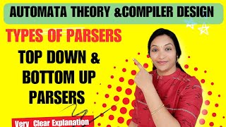 Types of Parsers  Top Down Parsing  Bottom Up Parsing  Parsing Techniques  ATampCD JNTUH [upl. by Evelina]