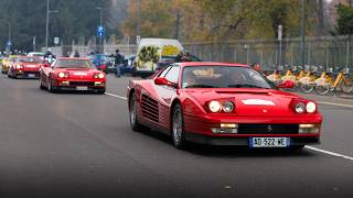 Ferrari Testarossa 40 years anniversary event  30 512TR F512M and Testarossa [upl. by Tirza409]