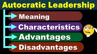 Leadership Style  Autocratic  Meaning Characteristics Advantages Disadvantages [upl. by Notsew]