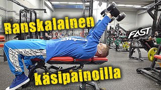 Hulkin treenikorneri ranskalainen punnerrus käsipainoilla [upl. by Htebazil973]