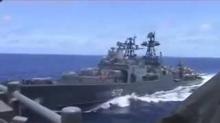 22 USS Chancellorsville Avoids Collision with Russian Destroyer Udaloy I DD 572 [upl. by Meyer]