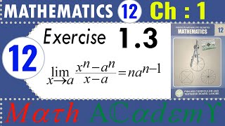 Math 12 Ex 13 Limit of Important function  12 Math Chapter 1 Exercise 13 [upl. by Clarise]