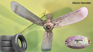 89 Years Old Italian Queen 👸 MARELLI AC 48Inch Type quotC 1935 Antique Ceiling Fan vs Car Tyre 🤑 [upl. by Tai]