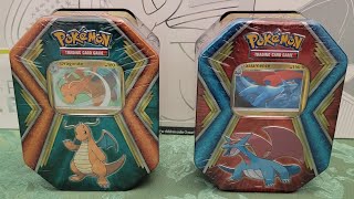 Repackaged 2019 Dragonite and Salamence Tins from Walgreens pokemon pokemontcg BFTJ [upl. by Chico844]