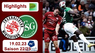 Highlights FC Winterthur vs FC StGallen 19032023 [upl. by Arytahs]