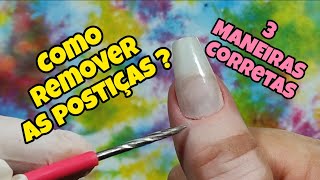 COMO REMOVER AS POSTIÇAS CORRETAMENTE nailart unhas postiças [upl. by Renraw]