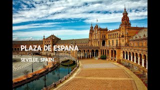 Plaza de España  Seville Spain  Walking in HD [upl. by Pejsach]