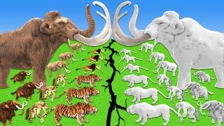 PREHISTORIC Mammals vs White Albino Giants White Mammoth Takes on WOOLLY Mammoth in Epic Size Show [upl. by Oitaroh]