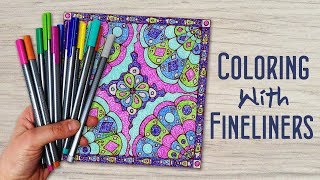 How to Color with Staedtler Fineliners Squiggle Style Coloring Tutorial [upl. by Alysia]