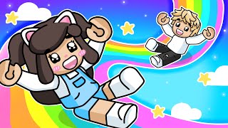 Sliding Down A RAINBOW In Roblox [upl. by Dalila]