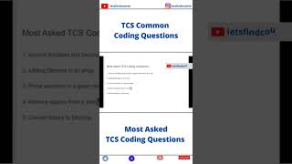 Most Asked TCS Coding Questions coding [upl. by Aires191]