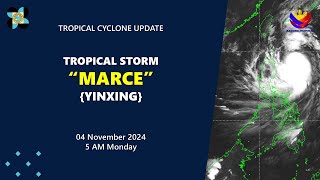 Press Briefing Tropical Storm MarcePH Yinxing at 5AM  November 04 2024  Monday [upl. by Sucam]