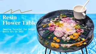 Resin Art Tutorial  Amazing Table of Flowers and Epoxy [upl. by Fiedling71]