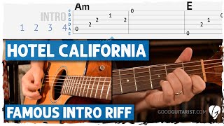 Learn The Famous Intro To quotHotel Californiaquot  The Easy Way [upl. by Pepita453]