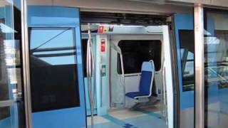 Dubai Metro  Train exiting Nakheel Harbor amp Towers [upl. by Arihat]