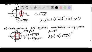 In Exercises 1 and 2 find a formula for the area Ax of the cross sections of the solid perpendi… [upl. by Odnamra]