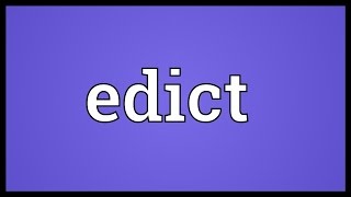 Edict Meaning [upl. by Elok]