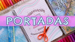 PORTADAS para CUADERNOS 🦋 IDEAS DE CARÁTULAS BONITAS para TUS MATERIAS Y TEMAS con TÍTULOS LARGOS [upl. by Bridge118]