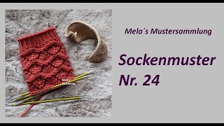 Sockenmuster Nr 24  Muster in Runden stricken [upl. by Philipa140]