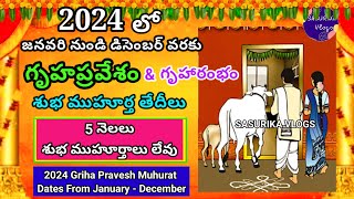 2024 Gruhapravesam Muhurtham Dates  House Warming Dates in 2024  2024 Griha Pravesh Muhurat Dates [upl. by Tove107]