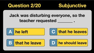 20 Question Test on the Subjunctive B2 LEVEL english englishgrammar grammar subjunctive [upl. by Assereht869]