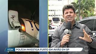 Polícia investiga furto de mercadorias de avião que pegou fogo no ar [upl. by Wiltsey]