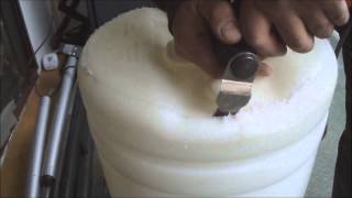 Howto Make a Barrel for Concrete Subfloor Leveling Compound DIY Mryoucandoityourself [upl. by Ykcub]