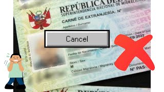 Cancelar calidad migratoria  Anular carnet de extranjería en Peru  Migraciones [upl. by Eidok]