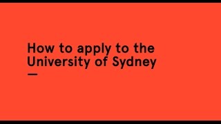 How to apply to the University of Sydney [upl. by Ariam]