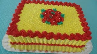 Bolo de Aniversário de Chantilly Vermelho e Amarelo😍 [upl. by Hourigan]