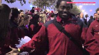 RazorbackFB Arrives to Hog Walk at NRG Stadium [upl. by Platas]