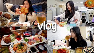 vlog 휴가도 좋지만 소소하게 보내는 일상도 좋아｜소비니식당 삼겹살 만두 라면 짜슐랭 명동교자 떡볶이 브라주카그릴 슈하스코 실내 포장마차 등등 [upl. by Dnomrej]