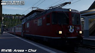 R1416 Arosa  Chur  Arosalinie  Ge 44 II  Train Sim World 2 [upl. by Kaslik329]