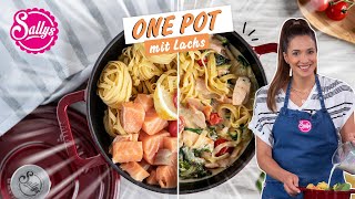 One Pot Lachsnudeln mit Spinat  Sallys Welt [upl. by Donahue]