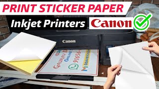 Photo Sticker Printing With Canon Inkjet Printer  Sticker Paper A4 Print in Inkjet Printers [upl. by Ravahs160]